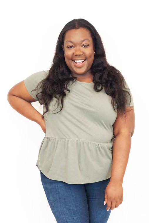 PLUS SIZE Mia Basic High Low Peplum Top