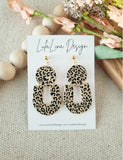 The Robyn| Clay Leopard Statement Dangle Ball Stud Earrings