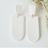 The Diana| White Clay Large Statement Mosaic Earrings