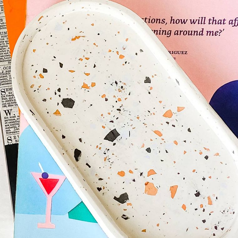 Terrazzo Oval Catch All Trinket Tray